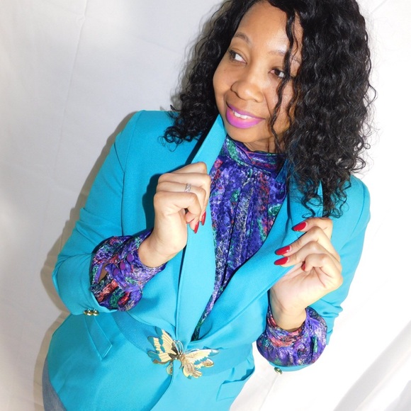 Turquoise blazer - Picture 3 of 3